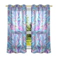 thumbnail image 2 of Iridescent Liquid Marble Sheer Curtains Grommet Drapes Light Filtering for Bedroom Living Room 2 Panels 52" x 63", 2 of 7