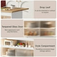 thumbnail image 6 of Kitchen Island with Storage, Kitchen Cart on Wheels with Drop Leaf, LED Light & Tempered Glass Door, Rolling Island Table for Kitchen, 6 of 9