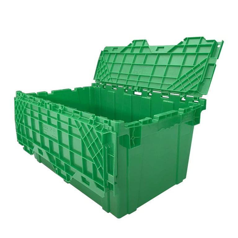 UBMOVE Storage and Packing Plastic Tote Crate Attached Lid Flip Top 27