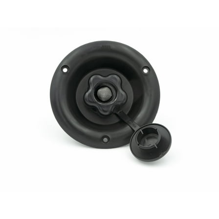 RV Camper City Water Inlet Fill Dish With Plastic Check Valve Black PN 94221