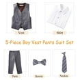 thumbnail image 5 of Big Boys Formal Suits Colorful Formal 4PC Slim Fit Dresswear Suit Set for Wedding Prom Party Suit Size 6, 5 of 7