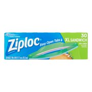 (3 pack) (3 pack) Ziploc Zipper Sandwich Bags, XL, 30 Ct