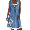 thumbnail image 1 of Gibobby Vestidos para Mujer Mujeres Verano Playa Primavera Rayas Estampado Lindo Vestido Sundress Sin Mangas Vestido Casual(Blanco,XL), 1 of 5