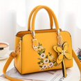 thumbnail image 1 of Elegant Floral Pattern Handbag, Women's Fashion Faux Leather Shoulder Bag, Trendy Double Handle Purse, 1 of 5