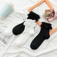 thumbnail image 5 of Womens Socks Winter Socks 1 Pair Ladies Socks Solid Color Lace Short Tube Mesh Hollow Out Socks Streetwear White, 5 of 5