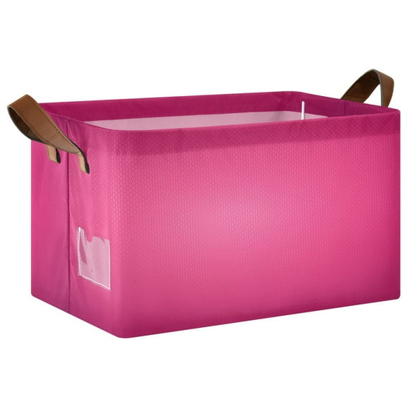 Ryvnso Gradient Deep Pink Storage Bins Large Basket Foldable Cube Toys Organizer with Handles 1 PC