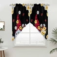 thumbnail image 2 of Swag Valance Curtains for Windows, Black Gnomes Daisy Light Filtering Kitchen Curtains with Rod Pocket, Pastoral Country Garden Floral Window Treatment Valances for Living Room, 36x45 - 2 PCS, 2 of 9