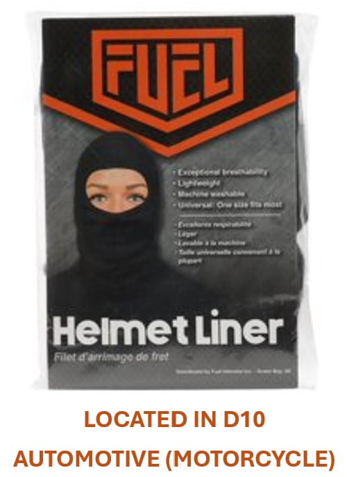 Fuel Helmets Balaclava Helmet Liner for Powersports, Full Face Neck Protection, Universal Size, Black Poly-Cotton