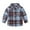 Blue, variant on HAiming Toddler Boys Girls Button down Shirt Kids Trendy Plaid Lapel Long Sleeve Casual Tops Jacket Spring Clothes