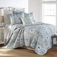 thumbnail image 2 of Levtex Home - Olyria Quilt Set - Full/Queen Quilt + Two Standard Pillow Shams - Damask Medallion - Grey, Taupe, White, Spa - Quilt Size (88x92in.) and Pillow Sham Size (26x20in.) - Reversible - Cotton, 2 of 6