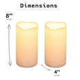 thumbnail image 3 of WYZworks Solar Powered Pillar Candles, Set of 2 D 4" x H 8", LED Rechargeable Waterproof IP65 Flickering Flameless Outdoor Valentine Resin Candles with Dusk to Dawn Timer, Light Sensor, 3 of 15