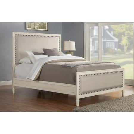 upholstered wood trim bed cambridge king solid