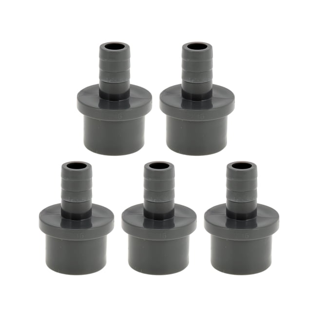 Conector de tubo recto de plástico con espiga de 1.3"x0.6" color gris, 5 piezas