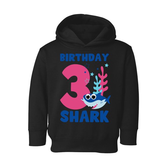 Awkward Styles Third Birthday Hoodie B-day Shark Toddler Hooded Sweatshirt Shark Birthday