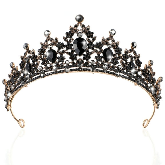 unbranded  Crown for Women Black Tiara Bridesmaids Wedding Hair Accessories Miss