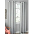 thumbnail image 2 of (2 pack) Mainstays Olan Textured Solid Blackout Grommet Curtain Panel Pair Window Treatment, Set of 2 Room Darkening Drapes for Bedroom, Silver, 37" W x 84" L, 2 of 10