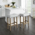 thumbnail image 2 of Banco Alto para Cocina y Barra – Silla Tapizada en Gris con Cojín Acolchado con Diseño Moderno con Estructura de Madera y Detalles Metálicos Set de 2 Piezas Gaon, 2 of 7