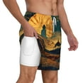 thumbnail image 2 of Balery Sunset Desert Journey Mens Swim Trunks Swim Shorts for Men Quick Dry Inseam Beach Shorts with Compression Liner Pocket-X-Large, 2 of 9