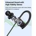 thumbnail image 3 of Stiive Bluetooth Headphones, 5.3 Wireless Sports Earbuds IPX7 Waterproof with Mic, Stereo Sweatproof in-Ear Earphones, Noise Cancelling Headsets for Gym Running Workout, 16 Hours Playtime - GreenBlack, 3 of 5