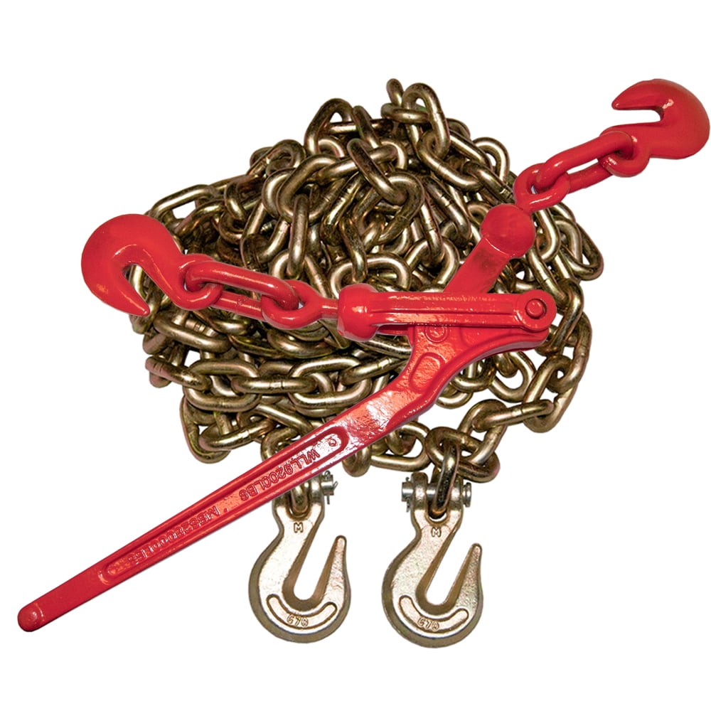 3/8" Chain Binder Combo w/ 4 Tow Chains and 4 Load Binders Walmart