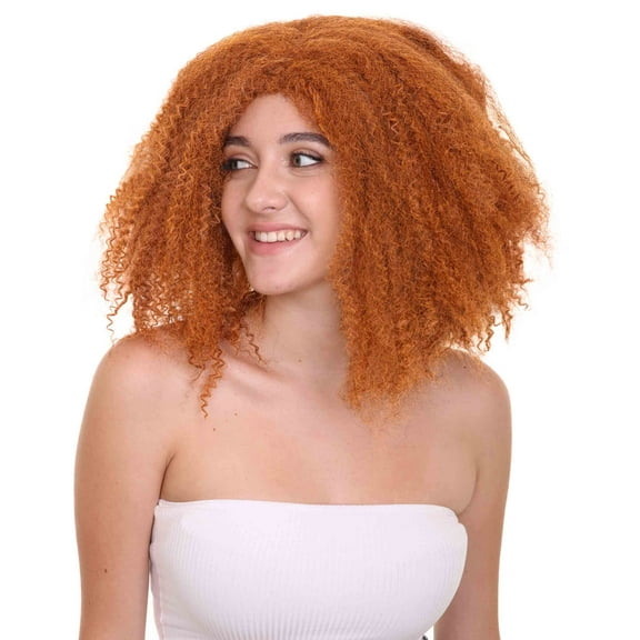 Orange Witch Womens Wig | Horror Ghostly Cosplay Halloween Wig | Premium Breathable Capless Cap