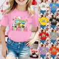 thumbnail image 5 of Girls Easter Shirts Size 7/8 Rabbit Print Short Sleeve T-Shirt Comfortable Happy Easter Pullover Tops Kids Summer Clothing, 5 of 5