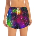 thumbnail image 4 of Lsque Bright Universe Printed Women's Running Shorts with Liner Pockets,Elastic Quick Dry Workout Athletic Gym Yoga Shorts,Womens High Waist Shorts-X-Large, 4 of 9