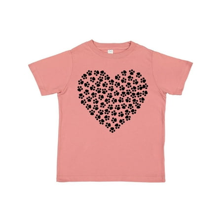 

Inktastic Heart Made Of Paws Dog Paws Puppy Paws - Black Gift Toddler Boy or Toddler Girl T-Shirt