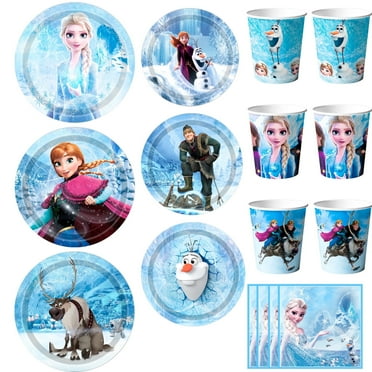 Frozen Birthday Party Decorations Tableware,120pcs Frozen Plates and Napkins Party Supplies Includ 60 7''& 9''Frozen Party Plates,30 Frozen Napkins&30 Frozen Cups for Elsa Birthday Party Decorations