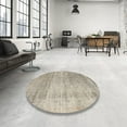 thumbnail image 3 of Ahgly Company Indoor Round Contemporary Tan Brown Abstract Area Rugs, 8' Round, 3 of 6