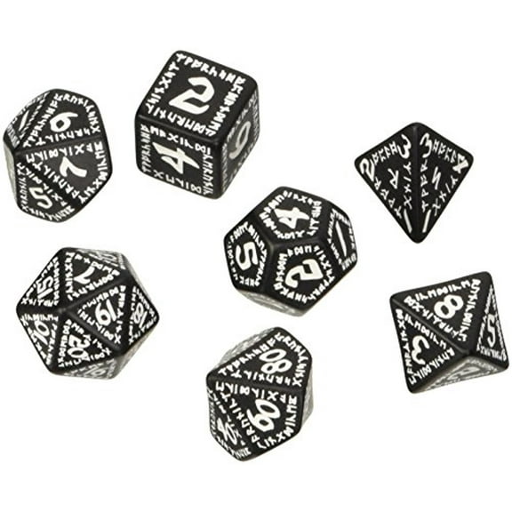 Runic Dice Black/White (7) Board Game