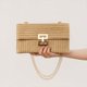 thumbnail image 4 of Cartera de mano Liadreem de paja tipo clutch para verano 29 x 3 x 18 cm caqui, 4 of 7