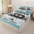 thumbnail image 2 of catabedysis Happy Camping Zipper Full Size Comforter Sets with Fitted Sheet and 2 Pillowcases,Rustic Camper Farmhouse Adventure Zipper Bedding Set For Boys,Multicolor,Reversible,4-Piece, 2 of 7