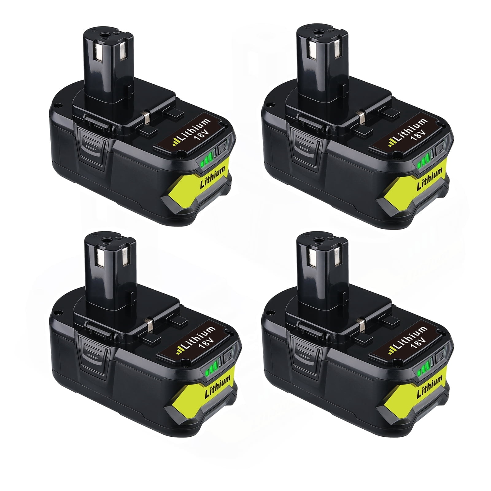 DASNITE 8.0Ah Battery Replacement for Ryobi 18V Battery, 18 Volt Lithium ion Batteries for Ryobi One 18V Cordless Tools P108 P107 P105 P104 P103 P102,4 Packs