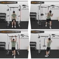 thumbnail image 4 of Power Cage with Cable Cross-Over System, Multi-Functional Power Rack with LAT Pull Down System, Strength Training Squat Rack for Home Gym with Training Attachment,Black+White, 4 of 9