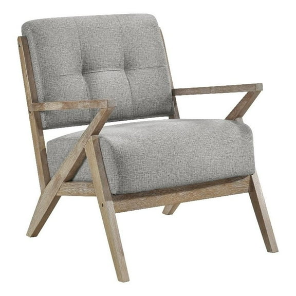 Pemberly Row Fabric Upholstered Accent Chair in Brownish Gray