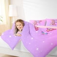 thumbnail image 3 of Manfei Floral Butterfly Letter F Twin Bedding Sets, Sparkle Print Pink Bedding Comforter Set for Girls Women, Pink Reversible, 7pcs, 3 of 7