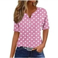 thumbnail image 2 of mfyjkho Tops Bohemios Para Mujer, Camiseta Holgada Con Cuello En V Y Botones Para Mujer, Sin Posicionamiento Tops Para Salir L, 2 of 6