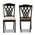 thumbnail image 3 of Baxton Studio Delilah Modern and Contemporary Sand Fabric Upholstered and Dark Brown Finished Wood 2-Piece Dining Chair Set, 3 of 7