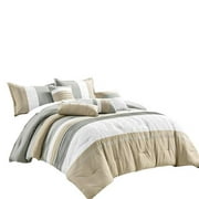ESCA J22193V K Fonta Comforter Set, Taupe - King Size - 7 Piece