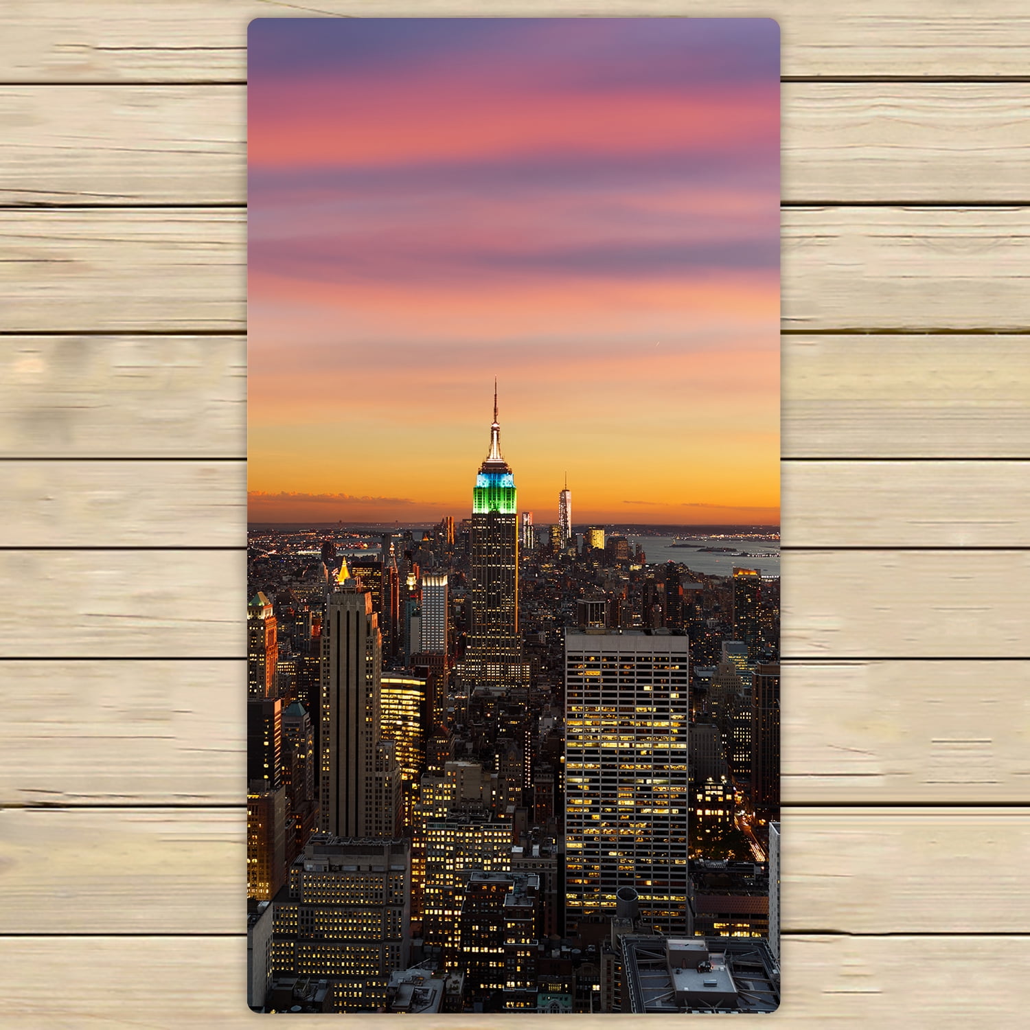 YKCG New York Skyline City Landmark Hand Towel Beach Towels Bath Shower
