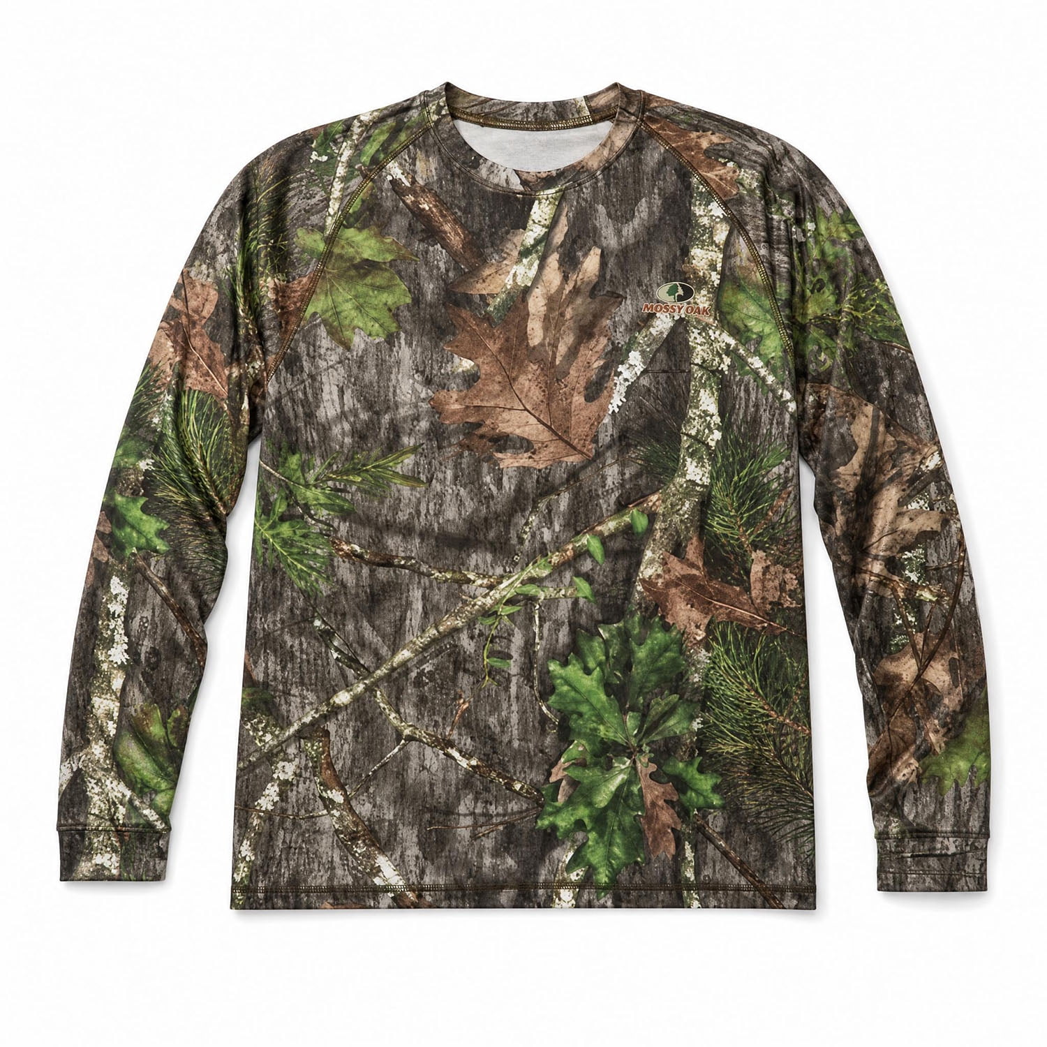 Mossy Oak Men's Turkey Hunting Camo Performance Shirt, Sizes S-3XL