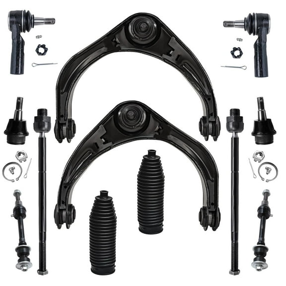 Detroit Axle - 2WD Front End 12pc Suspension Kit for Dodge Ram 1500, 2006 2007 2008, 2 Upper Control Arms 2 Lower Ball Joints 4 Inner & Outer Tie Rods 2 Boots 2 Sway Bars Replacement