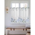 thumbnail image 6 of Kitchen Curtains 45 Inches length, Eucalyptus Flower Window Treatment Curtain Drapes, Sage Green Leaf Blue Floral Watercolor Lightweight Window Panels for Living Room Bedroom, 52"x45", 2 Panels, 6 of 7