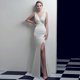thumbnail image 5 of Vestido de noche elegante y sexy para mujer, para banquetes, con cola de pez larga, 5 of 6