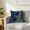thumbnail image 5 of FUDUUIU Vintage Peacock Embroidered Cushion Cover, Elegant Floral Bird Print Pillow Case, Soft Polyester Decorative Throw Pillow for Sofa Bedroom Living Room Home Decor, 5 of 6