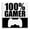 100% Gamer, variant on 100% Gamer Black & White Canvas Wall Art, design by Kim Allen
