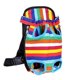 thumbnail image 1 of Mochila de viaje para mascotas, diseño con la cabeza hacia afuera, transpirable, bolsa de transporte frontal para cachorros, bolsa de senderismo para mascotas, M, rayas de color, 1 of 3