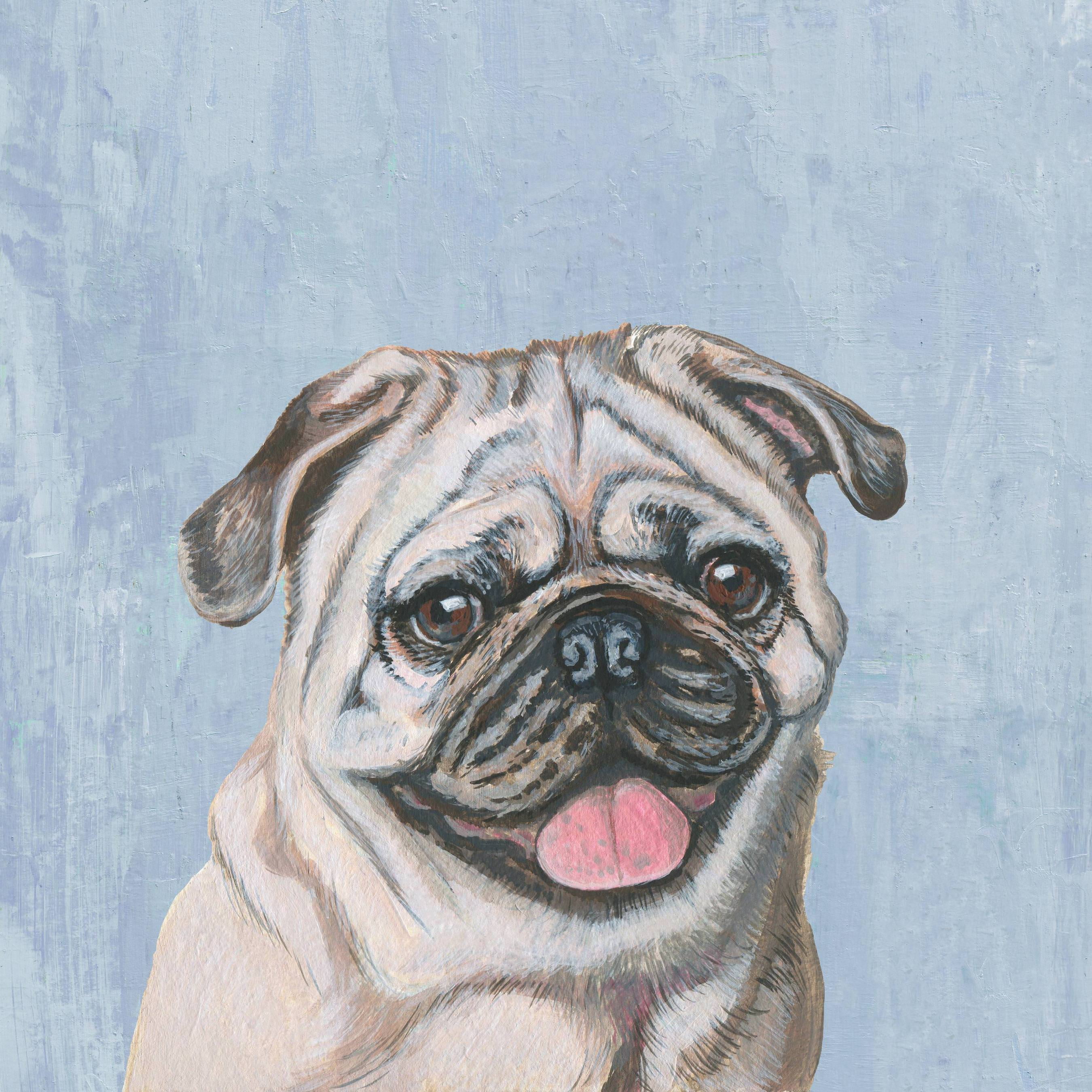Marmont Hill "Adorable Pug" Painting Print on Wrapped Canvas
