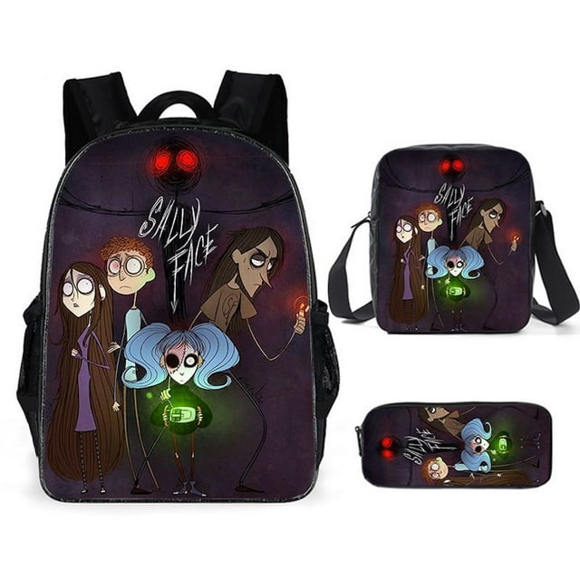 Set de mochilas Sallys Faces para estudiantes escolares con bandolera